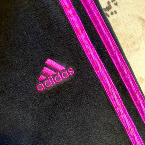 Adidas Girl's Track Jogger Velour Pant sz 6 - Picture 2 of 4